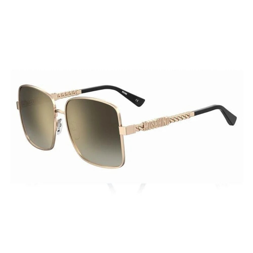 NEW MOSCHINO SUNGLASSES GOLD BROWN WOMEN EYEWEAR MOSCHINO
